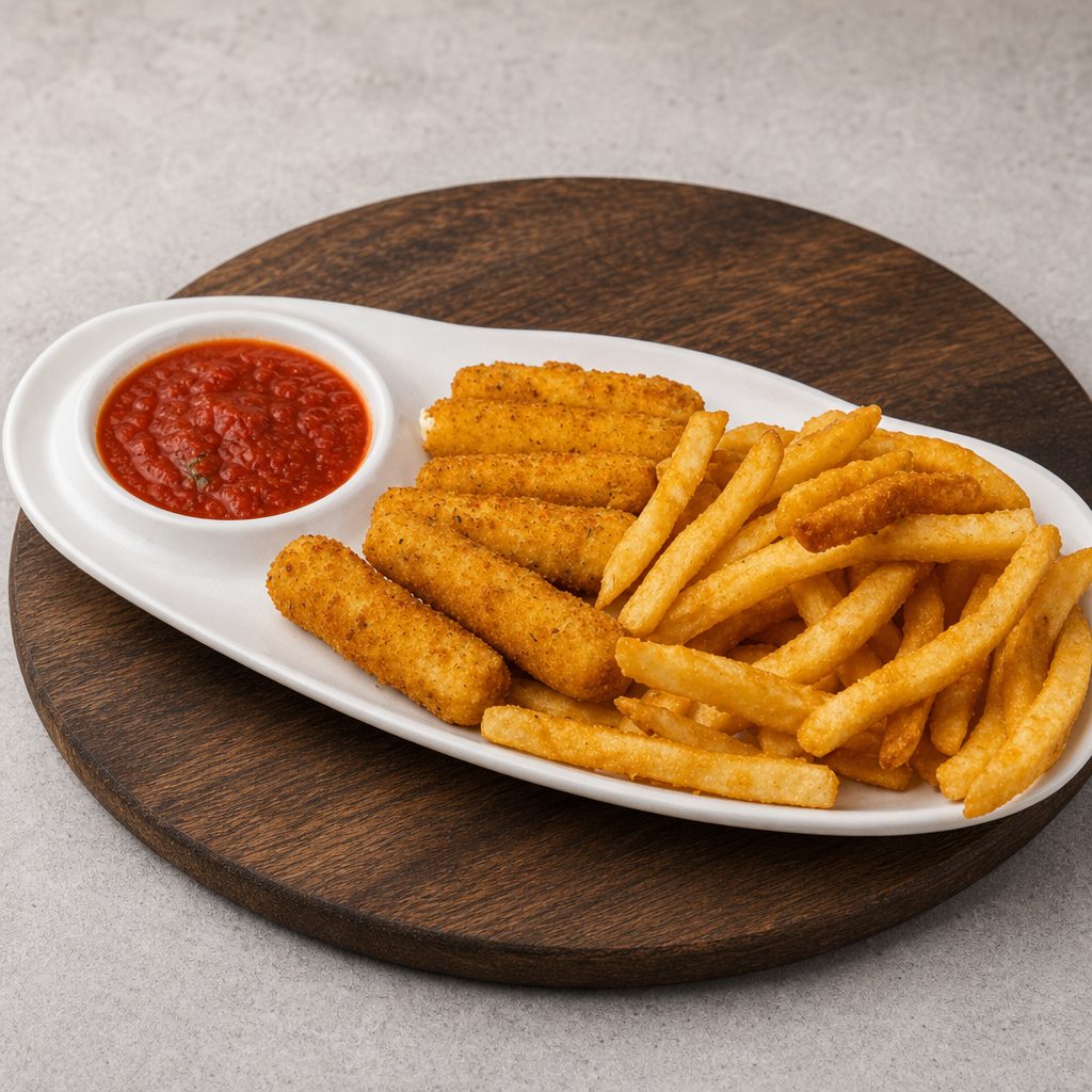 Mozzarella Sticks with Fries.