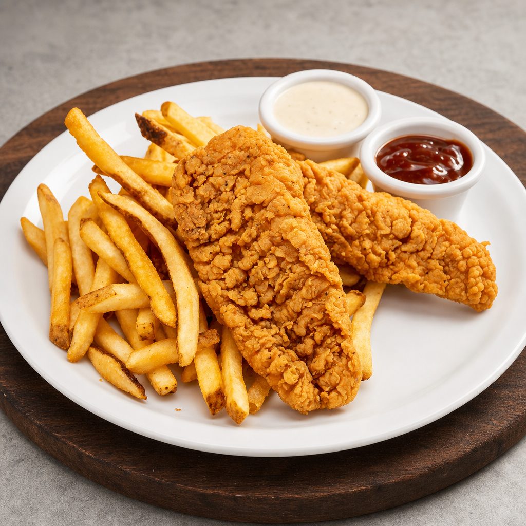 Chicken Fingers with Fries.
