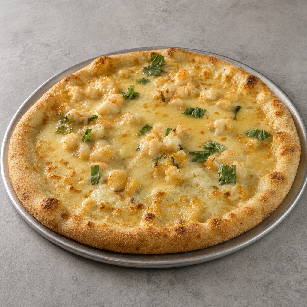 Shrimp Scampi Pizza.