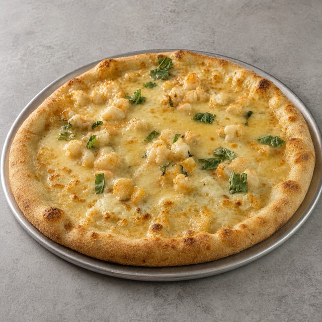 Shrimp Scampi Pizza.