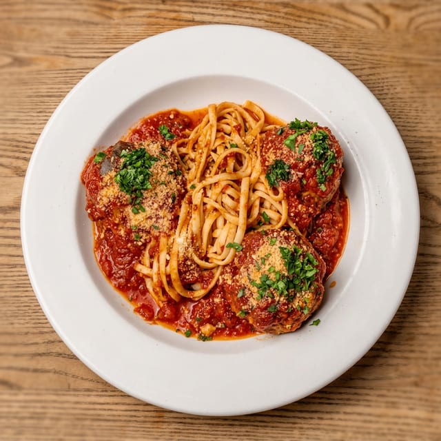 Linguini Meatballs.